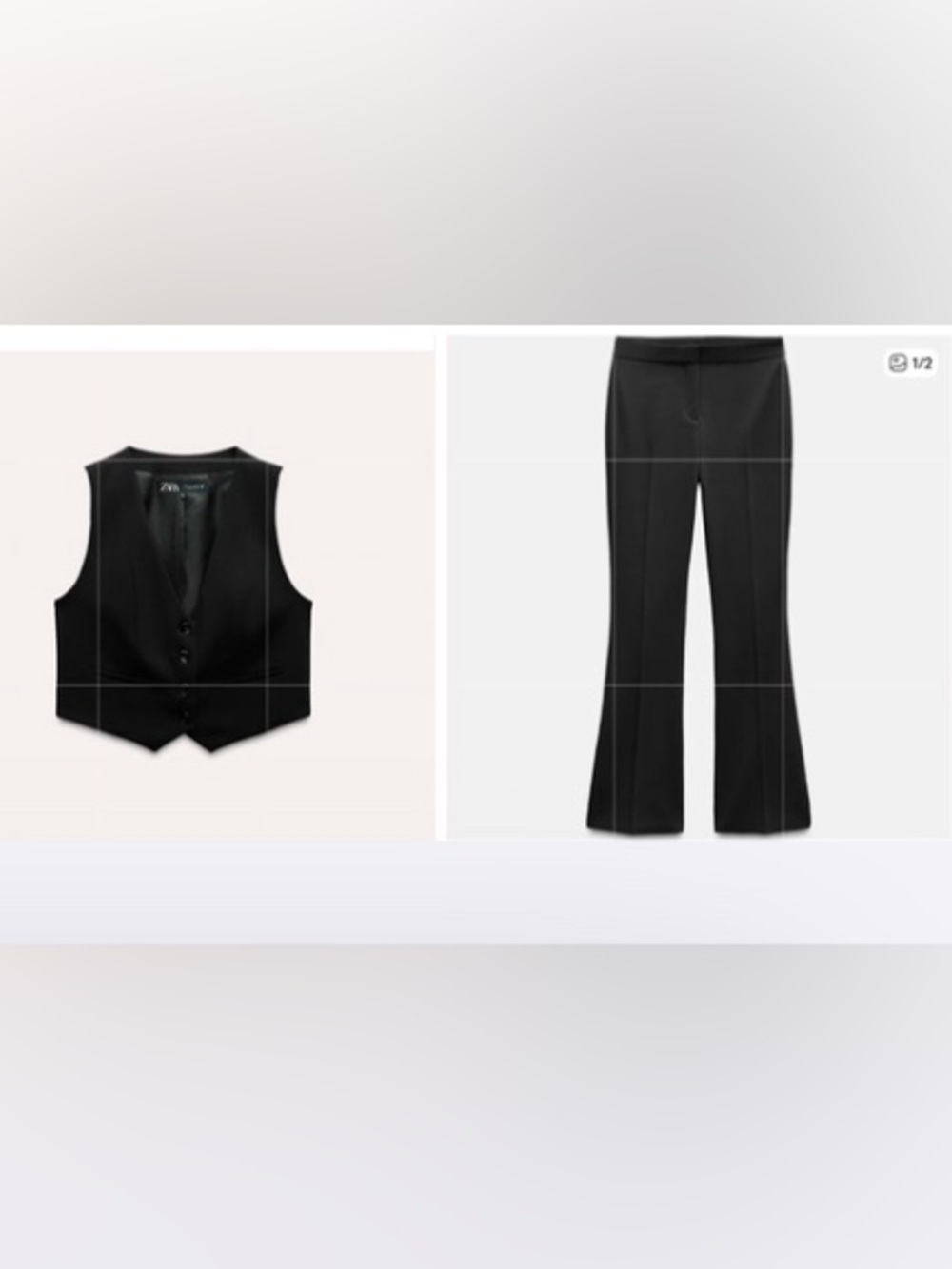 Zara Black Tailored Waistcoat